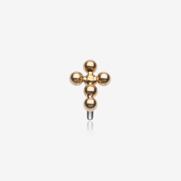 Implant Grade Titanium OneFit Threadless Golden Beaded Ball Cross Top Part